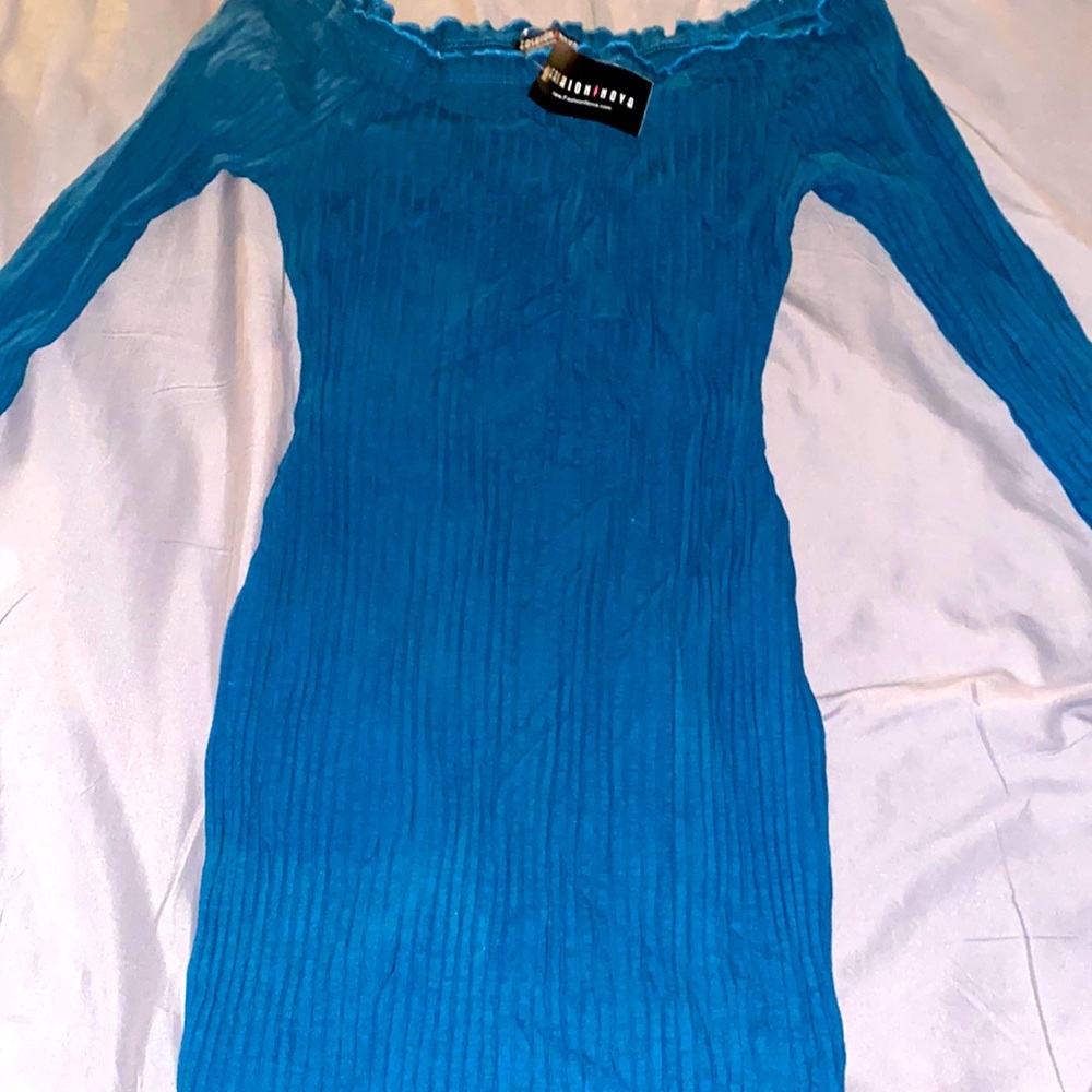 Lucienne Ribbed Dress - Teal